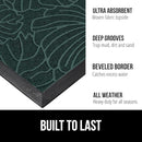 GORILLA GRIP 100% Waterproof All-Season WeatherMax Doormat US Designed Natural Rubber, Stain and Fade Resistant, Low Profile Indoor Outdoor Door Mats, Easy Clean Patio Mat, 17x29, Green Palm by CozyNest Decor