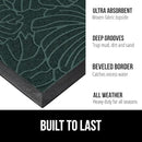 GORILLA GRIP 100% Waterproof All-Season WeatherMax Doormat 35x23, US Designed Natural Rubber, Stain and Fade Resistant, Low Profile Indoor Outdoor Door Mats, Easy Clean Patio Mat, Green Palm by CozyNest Decor