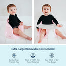 Upseat – The Original Ergonomic Baby Floor & Booster Seat with Tray, Developed with Physical Therapists for Upright Posture & Healthy Hip Development, 4–24 Months, Dishwasher-Safe Extra-Large Tray by TinyTreasures Baby Boutique