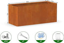 Co rten Steel Planter 36X15X15 inch Large Rectangular Planter Box Rustic Style Flower Box for Porch, Patio, Garden, Commercial Décor, Rusty by GreenHaven Gardens