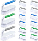Lallisa 12 Pcs Scrub Brush for Cleaning with Handle Comfortable to Grip Heavy-Duty Flexible Stiff Bristles Scrubber Brushes Bulk for Shower Bathroom Carpet Kitchen Floor Tiles (Gray,Green,Blue) by CozyNest Decor