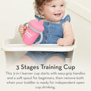 Sippy Cup by Bella Tunno, Silicone Training Cup with Transition Handles for Infants, Toddlers & Kids, Babies 6-12 Months & Toddlers 1-3 Years, Boys & Girls, Sippin’ Pretty, 8 oz by TinyTreasures Baby Boutique