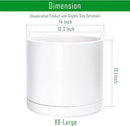 D'vine Dev 14 Inch Ceramic Planter Pot with Drainage Hole and Saucer, Indoor Cylinder Round Planter Pot, White, 94-O-G-1 by GreenHaven Gardens