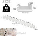 SAUMONIERES Picture Ledge Shelf Floating Book Shelves Set of 2 Wall Mounted Solid Wood for Bedroom Bathroom Living Room Kitchen, 72 Inch White by CozyNest Decor