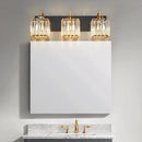 Modern Bathroom Vanity Light 3-Lights Black Gold Crystal Wall Lamp Bathroom Modern Crystal Vanity Lighting by CozyNest Decor
