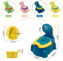 Potty Seat Baby Training Chair Boys Girls Toddler Dinosaur Comfortable children 1-5 years old Baby toilet Animal seat with lid back potty trainer (blue) by TinyTreasures Baby Boutique