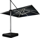 PURPLE LEAF 11 Feet Double Top Deluxe Solar Powered LED Square Patio Umbrella Offset Hanging Umbrella Outdoor Market Umbrella Garden Umbrella, Grey by GreenHaven Gardens