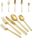 Silverware 65-Piece Gold Flatware Set with Serving Utensils Stainless Steel Thick Heavy Mirror Polished Cutlery Set for Wedding Hotel Restaurant, Service for 12 by CozyNest Decor