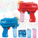 2 Pack Kids Bubble Gun，Automatic Light Up Bubble Machine with 2 Bottles Refill Solution，Bubble Guns Blaster for Toddlers，Outdoor Bubble Blowing Toys, Easter Basket Essentials,Party，Birthday Gifts by TinyTreasures Baby Boutique