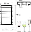 4 Rows Wine Glass Rack Under Cabinet Hanging Stemware Wine Glass Holder Under Shelf Wire Wine Glasses Racks Hanger for Bar, Kitchen (1, 4 Rows) by CozyNest Decor