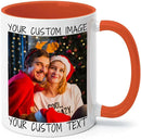Ship Next Day Custom Mug Design Your Own Photo Text Personalized Picture Gifts for Women Men Customized Gifts Idea Personalized Coffee Mugs 11oz Orange Handle by TinyTreasures Baby Boutique