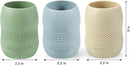 PandaEar 3 Pack 100% Tiny Silicone Drinking Training Cup for Baby and Toddler, Tiny Open Cups for Infants (Blue/Green/Tan) by TinyTreasures Baby Boutique