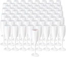 XUWAIDSGN Acrylic Champagne Flutes Toasting Glasses Unbreakable Mimosa Bar Reusable Wine Glasses Vintage Champagne Flutes Stemmed Drinking Cups 5.4 OZ for Christmas Birthday (100, white) by CozyNest Decor