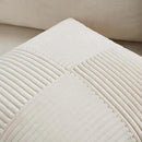 Fancy Homi 2 Packs Cream Decorative Throw Pillow Covers 16x16 Inch for Living Room Couch Bed Sofa, Rustic Farmhouse Boho Home Decor, Soft Corss Patchwork Corduroy Textured Square Cushion Case 40x40 cm by CozyNest Decor