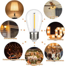 S14 Replacement LED Light Bulbs, Shatterproof & Waterproof 1W S14 LED Bulbs, Outdoor String Lights , E26 Base Patio Edison LED Light Bulbs, Warm White 2200K Plastic 70ML Non-Dimmable 15 Pack by GreenHaven Gardens