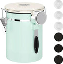 ShanSon Coffee Canister Airtight Coffee Container Stainless Steel Coffee Bean Storage Container with CO2 Release Valve and Scoop Coffee Canister for Beans,Grounds,Sugar,Flour,Tea,Cereal,22OZ,Green by CozyNest Decor