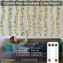 suddus 200 LED Vine with Light Plug in, 6.5ft x 6.5ft Ivy Fairy Curtain Lights with Remote, Leaf Fairy Lights for Wall,Bedroom, Dorm, Wedding, Party, Indoor Decor(Warm White) by CozyNest Decor
