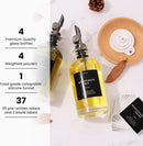 Molimoli Olive Oil Dispenser Bottle for Kitchen With Weighted Pourer - Glass Cruet Set of 4 | 350ml by CozyNest Decor