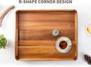 Large Wooden Ottoman Tray, Great 22"x18" Rectangle Trays for Big Ottoman Counter, Huge Kitchen Wood Serving Tray Round Corner, Living Room Coffee Table Decor Centerpiece Organizer Trays by CozyNest Decor