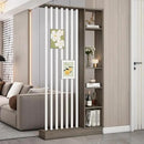 Wall Room Divider, Storage Cabinet Storage Display with Shelves, Modern Freestanding Wood Room Divider Screen, Wall Privacy Screens for Home Decorative (Grey Oak+White,39.5" L x 9.5" W x 79.5" H) by CozyNest Decor