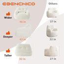 Bean Bag Chair for Adults with Pillow,Oversized Bean Bag Couch Chairs for Adults,Giant Lazy Couch Sofa Chairs with Filler,Large Reading Chair for Living Room Bedroom,White by CozyNest Decor