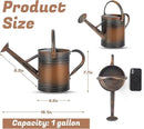 1 Gallon Watering Can for Plants, Watering Cans for Indoor&Outdoor Gardening, Galvanized Steel Watering Pot with Removable Spout, Metal Water Can with Ergonomic Movable Handle(Copper) by GreenHaven Gardens