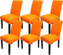JQinHome Dining Chair Slipcover, High Stretch Removable Washable Chair Seat Protector Cover Set of 6,Chair Covers for Halloween Dining Room, Kitchen,Home Party,Wedding Ceremony(Orange, 6PC) by CozyNest Decor