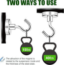 MIKEDE Magnetic Hooks Heavy Duty, 40lbs Earth Magnets with Hooks for Refrigerator, Strong Magnets with Rust Proof Metal Hooks for Cruise Cabins, Classroom, Outdoor - Pack of 20 by CozyNest Decor