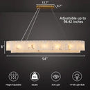 Alabaster Rectangular Chandelier, L54in Modern Dining Room Chandelier Over Table, Adjustable Chandeliers Light Fixture for Living Room, Kitchen Island by CozyNest Decor