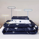 PERFEMET 4 Pcs Toddler Bedding Dark Blue Outer Space Printed Toddler Bed Set with Sheets Reversible Planet Rocket Pattern Bed in a Bag for Toddlers(Dark Blue, Planet/Rocket) by TinyTreasures Baby Boutique