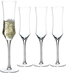 Hand Blown Crystal Champagne Flutes, Sparkling Champagne Glasses Set of 4, 7 oz by CozyNest Decor