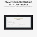 Homeforia 4x9 Business License Frame Black, High End Oak 4 x 9 Black Wood Certificate Frames, 9x4 Wooden Document Frames for Wall or Tabletop, 4 by 9 Picture Frames, Tempered Glass, Wall Kit, Set of 1 by CozyNest Decor