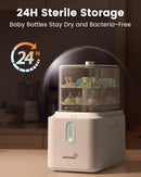 GROWNSY 3 Layers Large Capacity Bottle Sterilizer and Dryer, 45% Faster Electric Steam Sterilization, Universal Bottle Sterilizer for Baby Bottles, Breast Pump Parts, Glass & Plastic, Compact Design by TinyTreasures Baby Boutique