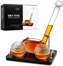 Golf Club Whiskey Decanter and 2 Liquor Glasses - 29 OZ Decanter & 15 OZ Glass Set