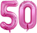 GOER Number 50 Balloons for 50th Birthday Party Decorations,42 Inch Jumbo Foil Helium Balloons for 50th Anniversary (Hot Pink) by TinyTreasures Baby Boutique