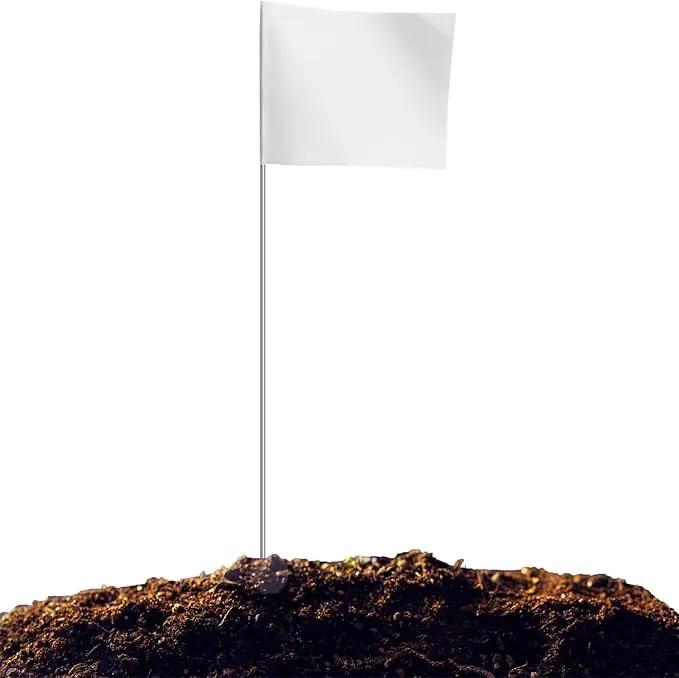 Zozen Marking Flags, White Color | 1000 Pcs/15x4x5 Inch, Yard Flags for Lawn & Irrigation & Landscape & Sprinkler & Survey & Dog Training., photo 6 of 7