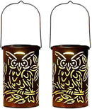 Outdoor Solar Lanterns ,Owls Projection Patterned Outdoor Lanterns with Handles LED Solar Light Outdoor Waterproof Garden Lights for Garden，Yard, Table, Pathway(2 /Bronze) by GreenHaven Gardens