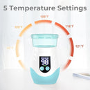 Portable Cordless Baby Bottle Warmer for Travel, Rechargeable with 8 Adapters & 1 Milk Powder Container, Safe Material, Fast Heating, Compatible with Major Brands,Blue by TinyTreasures Baby Boutique