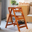 Wooden Step Stool for Adults/Folding stools Wood Step Ladder/Lightweight Step Stool/Folding Step Stool, Portable Ladder, Anti-Slip Ladder,high Chair,Step Chair by TinyTreasures Baby Boutique