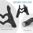 Accessoryway Black Heart Hands Decor Sculpture,Small Love Finger Gesture Decorative Sculpture for Wedding Dresser Shelves Desktop Knick Knacks Home Decor & Ring-Holder Display Stand by CozyNest Decor