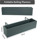 2 Pack Metal Railing Planter Box, 30 Inch Balcony Planters with Adjustable Brackets, Large Hanging Planters for Outdoor Fence Deck by GreenHaven Gardens