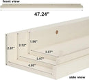 Giftgarden 47 Inch Floating Shelves for Wall Creamy White Beige Wood-Grain, Long Picture Ledge Large Wooden Photo Shelf for Living Room Bedroom Nursery Office, Set of 3 Different Sizes by CozyNest Decor