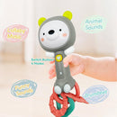 Baby Music Rattle, Teething Toys for Infants 6-12-18 Months Toddlers, Light-Up & Chew Sensory Toys for Baby Boy Girl Gifts (Grizzlies) by TinyTreasures Baby Boutique
