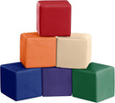 Foam Building Toys for Toddlers: 6Pcs Waterproof PU Leather Soft Foam Blocks - Colorful Large Stacking Blocks - Early Learning Construction Play Set for Kids Indoor Birthday Gift Preschool (Rainbow) by TinyTreasures Baby Boutique