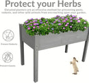 BTExpert 4ft Raised Garden Bed with Legs, 48x24x30in Elevated Wood Planter Box Stand for Vegetable Flower Backyard, Patio, Balcony Bed Liner Outdoor - Grey 30 in Height