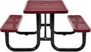 Global Industrial 4 ft. Expanded Metal Rectangular Outdoor Steel Picnic Table, Red by GreenHaven Gardens