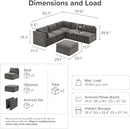 mopio Oversized Modular Sectional Sofa with Fully Removable Covers and Storage, Convertible U, L-Shaped and Sleeper Sectional, Modern Couches with Ottoman Chaise (Stone Gray Fabric, 6 Seats, L) by CozyNest Decor