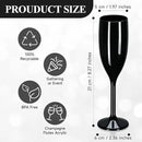 XUWAIDSGN Acrylic Champagne Flutes Toasting Glasses Unbreakable Mimosa Bar Reusable Wine Glasses Vintage Champagne Flutes Stemmed Drinking Cups 5.4 OZ for Christmas Birthday (100, Black) by CozyNest Decor