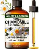 KUKKA Roman Chamomile Essential Oil for Tranquil Retreats and Peaceful Relaxation - Roman Chamomile Essential Oil 4 Oz - Soothing, Comforting and Calming - 100% Authentically Sourced Premium Oils by CozyNest Decor