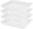 4 Pack Plant Saucer Tray Rectangular, Plant Saucers for Indoors, Heavy Sturdy Plastic Plant Drainage Trays, Plant Drip Trays for Pots, Seed Starter Growing Tray (11 x 9, Creamy White) by GreenHaven Gardens